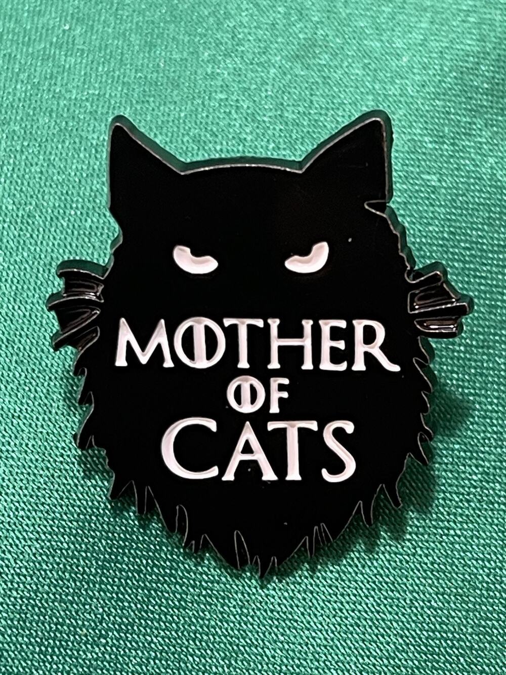 NWOT Black Cat Brooch Lapel Pin Enamel MOTHER OF CATS Cute Collectible